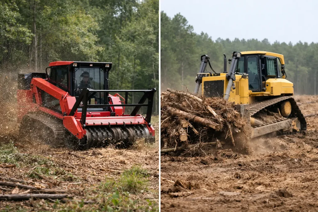 Forestry Mulching vs Bulldozing