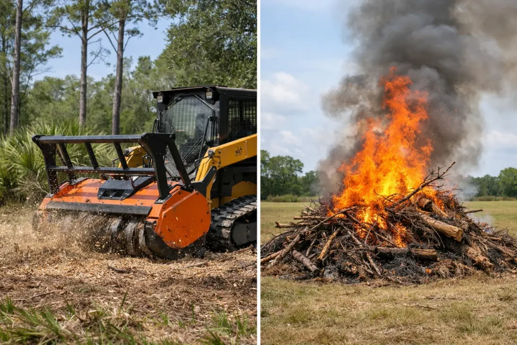 Mechanical Mulching Versus Burn Piles in Florida