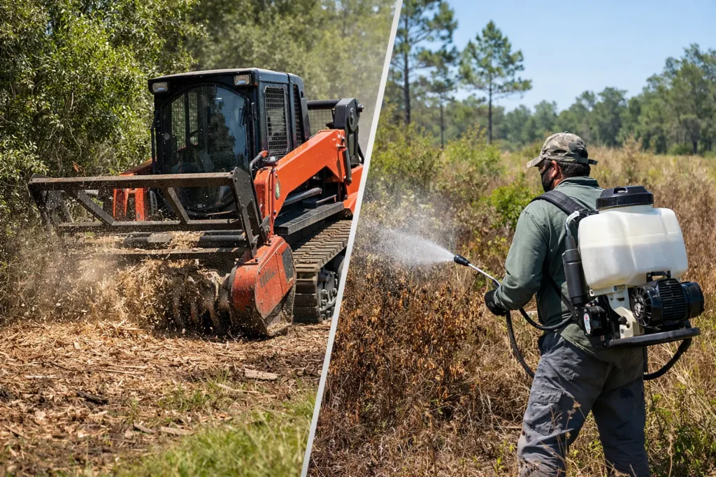 Mulching Versus Herbicide Brush Control in Florida