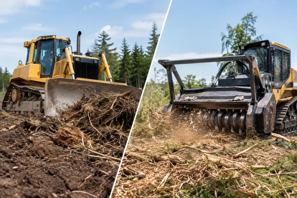 Dozer Versus Mulcher: Which Clears Better?